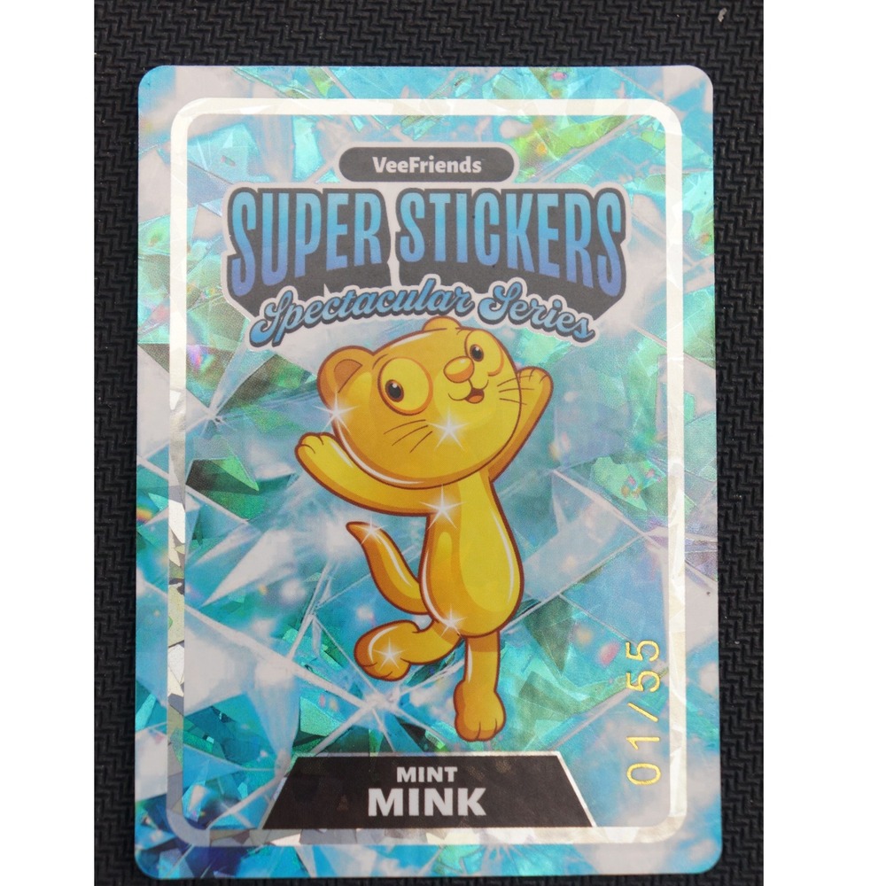 VeeFriends Super Stickers Spectacular Series Mint Mink 01/55 Gold On Diamond